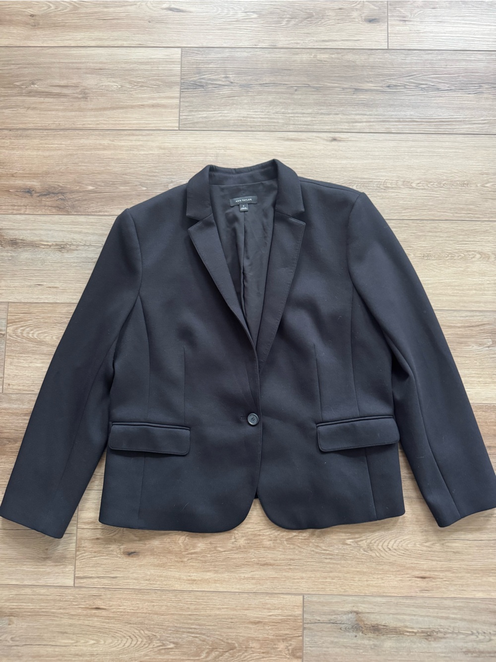 Ann Taylor, The One-Button Blazer in Double Knit, Black, 18